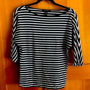 Ralph Lauren Black & White stripe boatneck shirt
